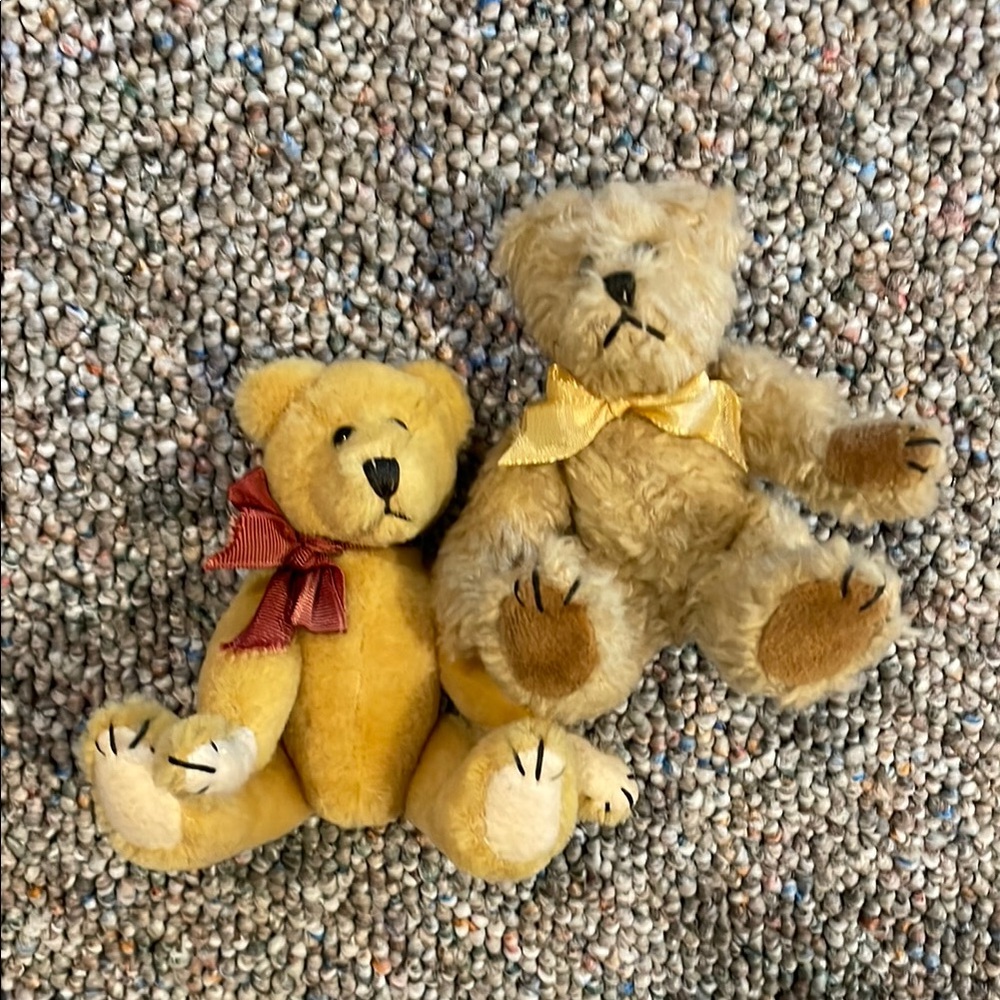Plush Teddy Bear Set - Yellow and Brown